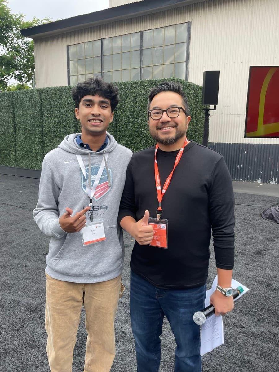 me with garry tan outside startup school, 2024