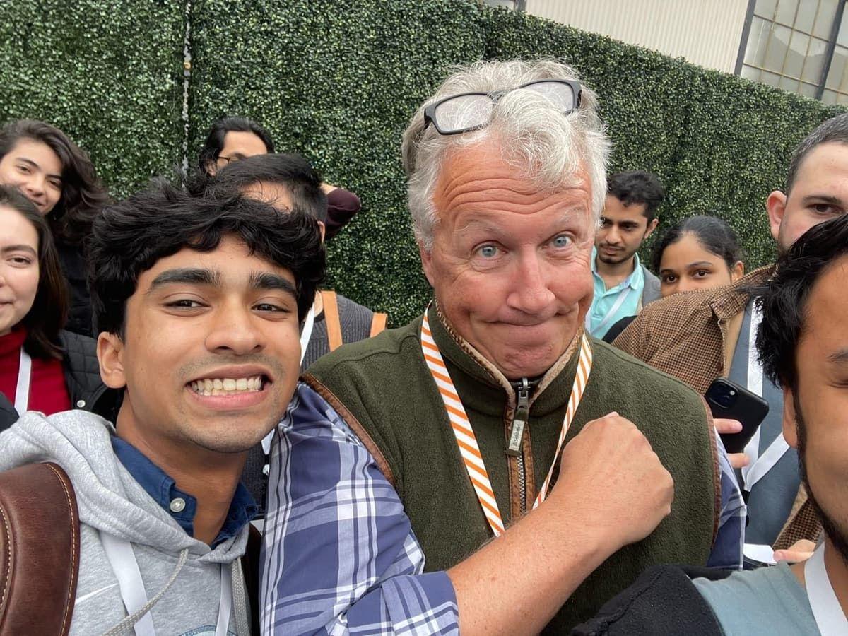 me with the great paul graham outside startup school, 2024