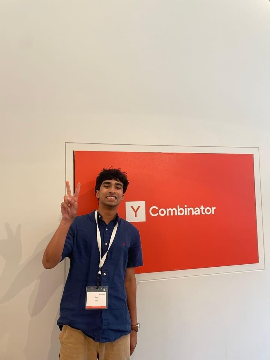me in front of the y combinator sign at startup school, 2024